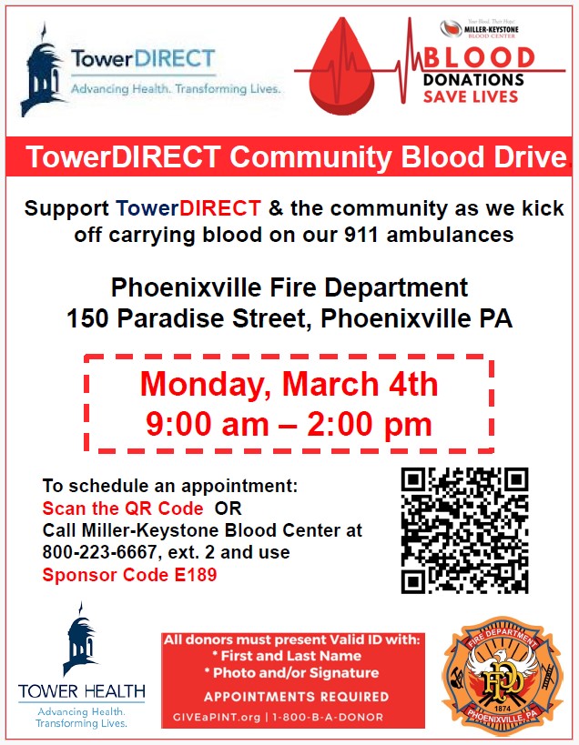 Blood Drive at PFD on 3/4/2024 - Pre-registration required